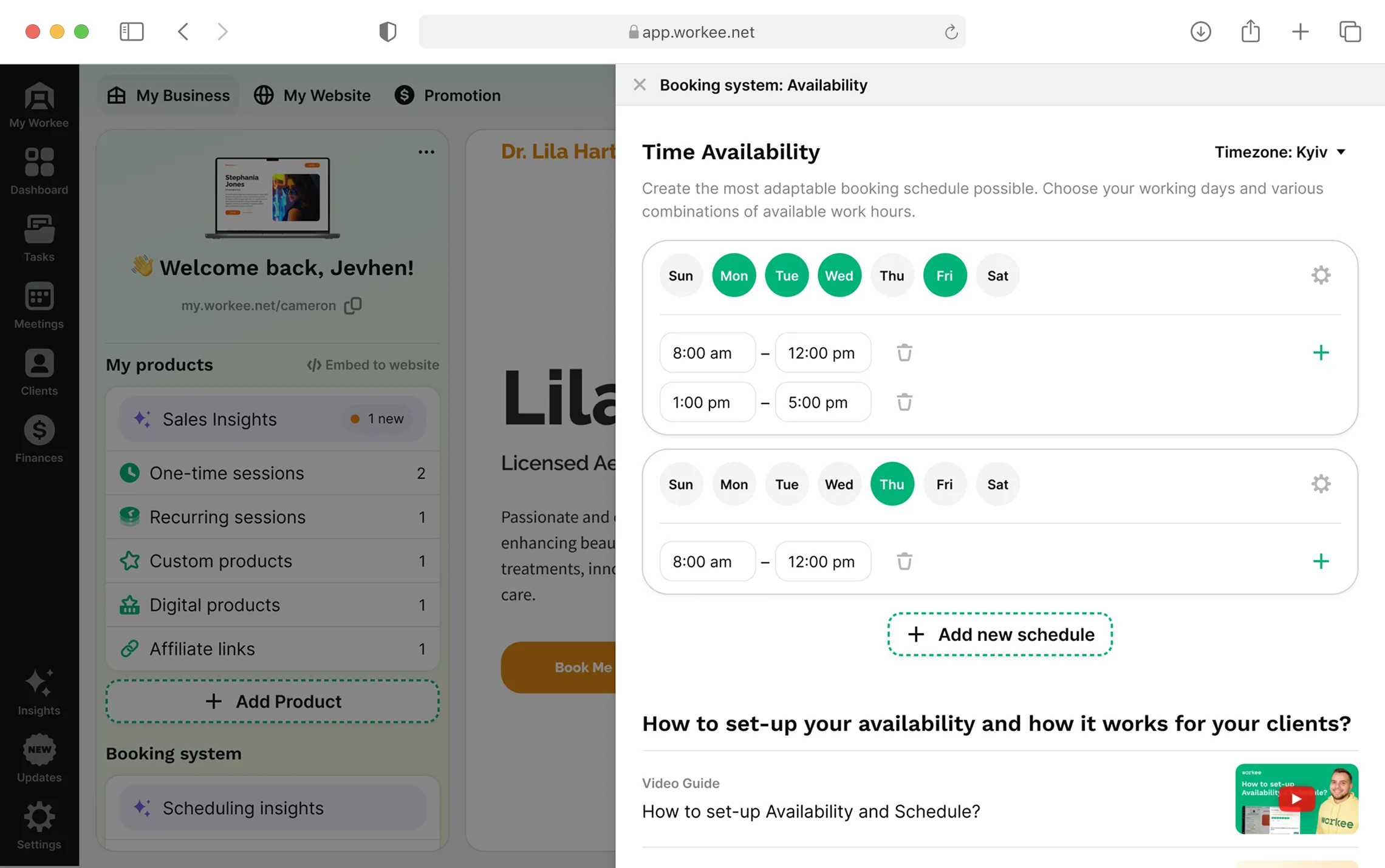 workee booking system solution
